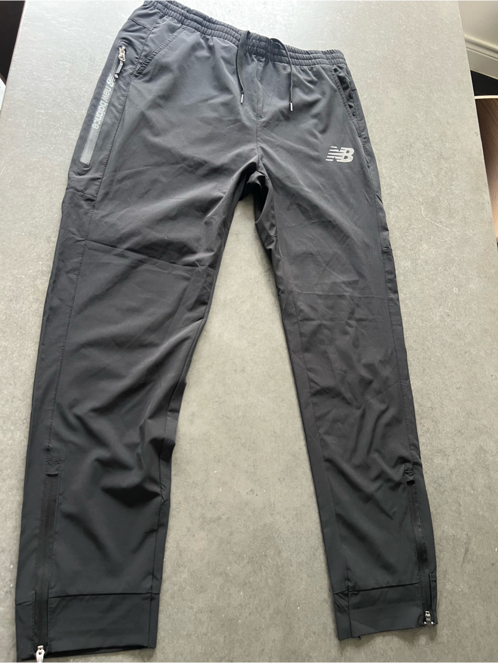 New Balance Men's Black Athletic Track Pants with Zip Ankles